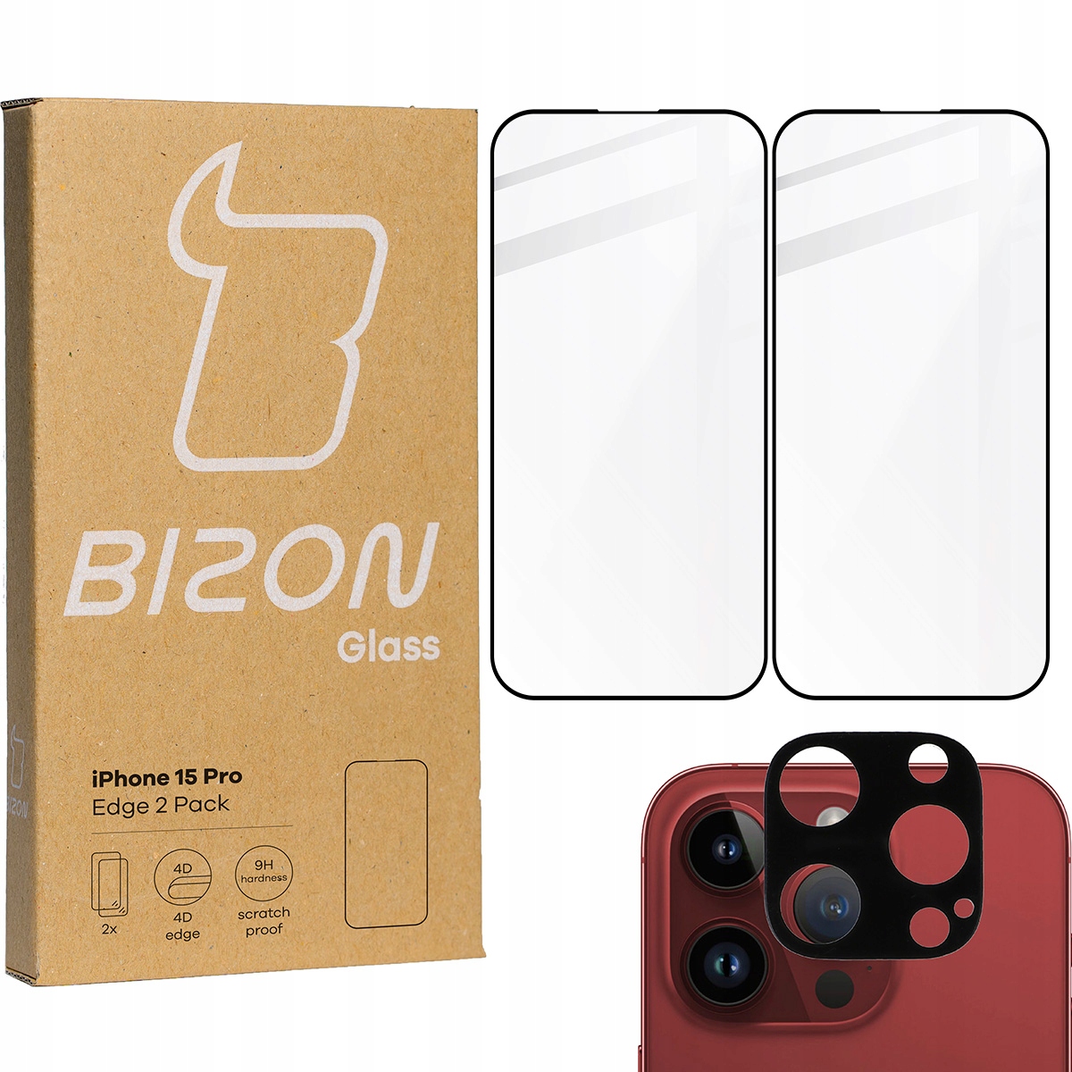 Tvrdené sklo Bizon pre Apple iPhone 15 Pro 3 ks.